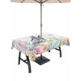 thumbnail image 1 of Outdoor Tablecloth with Umbrella Hole and Zipper, Easter Rectangle Table Cloth 54x80 Inch Waterproof Tablecloth, Spring Rabbit Eggs Flowers Leaves Grey Plaid Picnic Table Cover for Patio Camping, 1 of 7