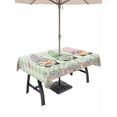 thumbnail image 1 of Outdoor Tablecloth with Umbrella Hole and Zipper, Easter Rectangle Table Cloth 60x102 Inch Waterproof Tablecloth, Spring Pastoral Gnomes Bunny Eggs Green Lattice Picnic Table Cover for Patio Camping, 1 of 7