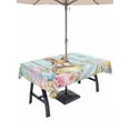 thumbnail image 1 of Outdoor Tablecloth with Umbrella Hole and Zipper, Easter Rectangle Table Cloth 60x102 Inch Waterproof Tablecloth, Spring Rabbit Eggs Flowers Leaf Green Wooden Plank Picnic Table Cover for Patio, 1 of 7
