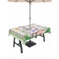 thumbnail image 1 of Outdoor Tablecloth with Umbrella Hole and Zipper, Easter Rectangle Table Cloth 60x102 Inch Waterproof Tablecloth, Spring Rustic Rabbit Botanical Flowers Eggs Plaid Picnic Table Cover for Patio, 1 of 7