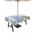 thumbnail image 1 of Outdoor Tablecloth with Umbrella Hole and Zipper, Easter Rectangle Table Cloth 60x120 Inch Waterproof Tablecloth, Spring Blue Gnomes Rabbit Eggs Floral Buffalo Plaid Picnic Table Cover for Patio, 1 of 7