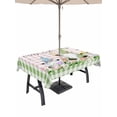 thumbnail image 1 of Outdoor Tablecloth with Umbrella Hole and Zipper, Easter Rectangle Table Cloth 60x120 Inch Waterproof Tablecloth, Spring Gnomes Floral Bunny Duck Green Pink Plaid Picnic Table Cover for Patio Camping, 1 of 7