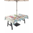 thumbnail image 1 of Outdoor Tablecloth with Umbrella Hole and Zipper, Easter Rectangle Table Cloth 60x84 Inch Waterproof Tablecloth, Spring Rabbit Ear Gnomes Eggs Floral Lattice Picnic Table Cover for Patio Camping, 1 of 7