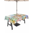 thumbnail image 1 of Outdoor Tablecloth with Umbrella Hole and Zipper, Easter Rectangle Table Cloth 60x84 Inch Waterproof Tablecloth, Spring Rabbit Eucalyptus Leaves Eggs Wooden Picnic Table Cover for Patio Camping, 1 of 7