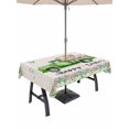 thumbnail image 1 of Outdoor Tablecloth with Umbrella Hole and Zipper, Easter Rectangle Table Cloth 60x84 Inch Waterproof Tablecloth, Spring Truck Rabbit Flowers Eggs Green Check Picnic Table Cover for Patio Camping, 1 of 7