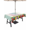 thumbnail image 1 of Outdoor Tablecloth with Umbrella Hole and Zipper, Easter Rectangle Table Cloth 60x84 Inch Waterproof Tablecloth, Wooden Bunny Colorful Eggs Spring Floral Botanical Picnic Table Cover for Patio, 1 of 7