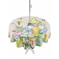thumbnail image 1 of Outdoor Tablecloth with Umbrella Hole and Zipper, Easter Round Table Cloth 54 Inch Waterproof Tablecloth, Rustic Gnomes Duck Floral Colorful Eggs Wooden Grain Picnic Table Cover for Patio Camping, 1 of 7