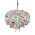 thumbnail image 1 of Outdoor Tablecloth with Umbrella Hole and Zipper, Easter Round Table Cloth 54 Inch Waterproof Tablecloth, Spring Colorful Eggs Bunny Flower Plant Beige Picnic Table Cover for Patio Camping, 1 of 7