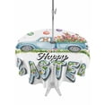 thumbnail image 1 of Outdoor Tablecloth with Umbrella Hole and Zipper, Easter Round Table Cloth 60 Inch Waterproof Tablecloth, Easter Eggs Spring Watercolor Country Bunny Tulip Flower Picnic Table Cover for Patio Camping, 1 of 7