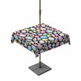 thumbnail image 1 of Outdoor Tablecloth with Umbrella Hole and Zipper, Easter Square Table Cloth 60x60 Inch Waterproof Tablecloth, Spring Colorful Eggs Bunny Flower Plant Black Picnic Table Cover for Patio Camping, 1 of 7