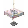 thumbnail image 1 of Outdoor Tablecloth with Umbrella Hole and Zipper, Easter Square Table Cloth 60x60 Inch Waterproof Tablecloth, Spring Rabbit Egg Botanical Flowers Leaf Pink Check Picnic Table Cover for Patio Camping, 1 of 7