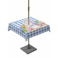 thumbnail image 1 of Outdoor Tablecloth with Umbrella Hole and Zipper, Easter Square Table Cloth 60x60 Inch Waterproof Tablecloth, Spring Watercolor Bunny Eggs Butterflies Blue Plaid Picnic Table Cover for Patio Camping, 1 of 7