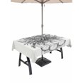 thumbnail image 1 of Outdoor Tablecloth with Umbrella Hole and Zipper, Eucalyptus Grey Rectangle Table Cloth 60x84 Inch Waterproof Tablecloth, Vintage Bottle Succulents Flower Stripes Picnic Table Cover for Patio Camping, 1 of 7