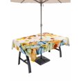 thumbnail image 1 of Outdoor Tablecloth with Umbrella Hole and Zipper, Fall Blue Pumpkins Rectangle Table Cloth 52x70 Inch Waterproof Tablecloth, Thanksgiving Maple Tree Branch Leaves Picnic Table Cover for Patio Camping, 1 of 7