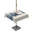 thumbnail image 1 of Outdoor Tablecloth with Umbrella Hole and Zipper, Fall Blue Pumpkins Square Table Cloth 54x54 Inch Waterproof Tablecloth, Thanksgiving Autumn Leaf on Linen Picnic Table Cover for Patio Camping, 1 of 7