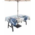 thumbnail image 1 of Outdoor Tablecloth with Umbrella Hole and Zipper, Fall Coastal Rectangle Table Cloth 60x120 Inch Waterproof Tablecloth, Thanksgiving Blue White Pumpkin Eucalyptus Picnic Table Cover for Patio Camping, 1 of 7