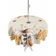 thumbnail image 1 of Outdoor Tablecloth with Umbrella Hole and Zipper, Fall Grey Orange Round Table Cloth 54 Inch Waterproof Tablecloth, Thanksgiving Pumpkins Rustic Maple Leaf Picnic Table Cover for Patio Camping, 1 of 7
