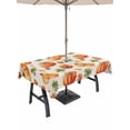 thumbnail image 1 of Outdoor Tablecloth with Umbrella Hole and Zipper, Fall Orange Pumpkins Rectangle Table Cloth 60x120 Inch Waterproof Tablecloth, Autumn Maple Thanksgiving Retro Country Picnic Table Cover for Patio, 1 of 7