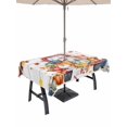 thumbnail image 1 of Outdoor Tablecloth with Umbrella Hole and Zipper, Fall Pumpkin Rectangle Table Cloth 54x80 Inch Waterproof Tablecloth, Thanksgiving Truck Leaf Gray Wood Grain Picnic Table Cover for Patio Camping, 1 of 7