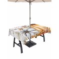 thumbnail image 1 of Outdoor Tablecloth with Umbrella Hole and Zipper, Fall Pumpkin Rectangle Table Cloth 60x102 Inch Waterproof Tablecloth, Thanksgiving Flower Leaf Farmhouse Wood Grain Picnic Table Cover for Patio, 1 of 7