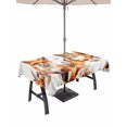 thumbnail image 1 of Outdoor Tablecloth with Umbrella Hole and Zipper, Fall Pumpkins Rectangle Table Cloth 52x70 Inch Waterproof Tablecloth, Thanksgiving Squirrel Fox Flower Leaf Picnic Table Cover for Patio Camping, 1 of 7