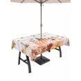 thumbnail image 1 of Outdoor Tablecloth with Umbrella Hole and Zipper, Fall Pumpkins Rectangle Table Cloth 52x70 Inch Waterproof Tablecloth, Thanksgiving Wildflowers Autumn Leaves Wood Picnic Table Cover for Patio, 1 of 7