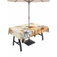 thumbnail image 1 of Outdoor Tablecloth with Umbrella Hole and Zipper, Fall Pumpkins Rectangle Table Cloth 60x120 Inch Waterproof Tablecloth, Thanksgiving Country Flower Leaf Orange Picnic Table Cover for Patio Camping, 1 of 7