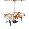 thumbnail image 1 of Outdoor Tablecloth with Umbrella Hole and Zipper, Fall Pumpkins Rectangle Table Cloth 60x120 Inch Waterproof Tablecloth, Thanksgiving Farmhouse Maple Leaf Squirrel Picnic Table Cover for Patio, 1 of 7