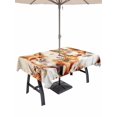 thumbnail image 1 of Outdoor Tablecloth with Umbrella Hole and Zipper, Fall Pumpkins Rectangle Table Cloth 60x84 Inch Waterproof Tablecloth, Thanksgiving Beige Squirrel Flower Leaf Picnic Table Cover for Patio Camping, 1 of 7