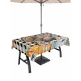 thumbnail image 1 of Outdoor Tablecloth with Umbrella Hole and Zipper, Fall Pumpkins Rectangle Table Cloth 60x84 Inch Waterproof Tablecloth, Thanksgiving Turkey Maple Buffalo Plaid Picnic Table Cover for Patio Camping, 1 of 7