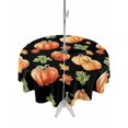 thumbnail image 1 of Outdoor Tablecloth with Umbrella Hole and Zipper, Fall Pumpkins Retro Round Table Cloth 54 Inch Waterproof Tablecloth, Thanksgiving Maple Leaves Rustic Black Picnic Table Cover for Patio Camping, 1 of 7
