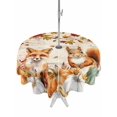 thumbnail image 1 of Outdoor Tablecloth with Umbrella Hole and Zipper, Fall Pumpkins Round Table Cloth 60 Inch Waterproof Tablecloth, Thanksgiving Vintage Maple Leaf Fox Squirrel Picnic Table Cover for Patio Camping, 1 of 7