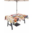 thumbnail image 1 of Outdoor Tablecloth with Umbrella Hole and Zipper, Fall Rectangle Table Cloth 52x70 Inch Waterproof Tablecloth, Retro Thanksgiving Truck Pumpkin Maple Leaf Picnic Table Cover for Patio Camping, 1 of 7