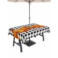 thumbnail image 1 of Outdoor Tablecloth with Umbrella Hole and Zipper, Fall Rectangle Table Cloth 54x80 Inch Waterproof Tablecloth, Thanksgiving Pumpkins Maple Leaf Plaid Picnic Table Cover for Patio Camping, 1 of 7