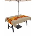 thumbnail image 1 of Outdoor Tablecloth with Umbrella Hole and Zipper, Fall Rectangle Table Cloth 60x102 Inch Waterproof Tablecloth, Thanksgiving Pumpkins Maple Leaf Retro Picnic Table Cover for Patio Camping, 1 of 7