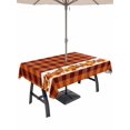 thumbnail image 1 of Outdoor Tablecloth with Umbrella Hole and Zipper, Fall Rectangle Table Cloth 60x120 Inch Waterproof Tablecloth, Thanksgiving Orange Pumpkin Maple Leaves Plaid Picnic Table Cover for Patio Camping, 1 of 7