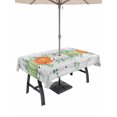 thumbnail image 1 of Outdoor Tablecloth with Umbrella Hole and Zipper, Fall Rectangle Table Cloth 60x84 Inch Waterproof Tablecloth, Orange Green Pumpkin Thanksgiving Eucalyptus Wood Picnic Table Cover for Patio Camping, 1 of 7