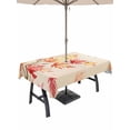 thumbnail image 1 of Outdoor Tablecloth with Umbrella Hole and Zipper, Fall Rectangle Table Cloth 60x84 Inch Waterproof Tablecloth, Thanksgiving Maple Leaf Orange Red Botanical Ombre Picnic Table Cover for Patio Camping, 1 of 7