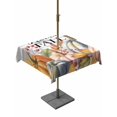 thumbnail image 1 of Outdoor Tablecloth with Umbrella Hole and Zipper, Fall Square Table Cloth 60x60 Inch Waterproof Tablecloth, Thanksgiving Pink Orange Blue Pumpkin Grey Wooden Picnic Table Cover for Patio Camping, 1 of 7