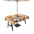 thumbnail image 1 of Outdoor Tablecloth with Umbrella Hole and Zipper, Fall Thanksgiving Rectangle Table Cloth 60x102 Inch Waterproof Tablecloth, Farmhouse Gnomes Pumpkin Falling Leaves Picnic Table Cover for Patio, 1 of 7