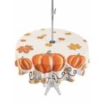 thumbnail image 1 of Outdoor Tablecloth with Umbrella Hole and Zipper, Fall Thanksgiving Round Table Cloth 60 Inch Waterproof Tablecloth, Watercolor Orange Pumpkin Maple Leaf Picnic Table Cover for Patio Camping, 1 of 7