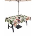 thumbnail image 1 of Outdoor Tablecloth with Umbrella Hole and Zipper, Farmhouse Parrots Rectangle Table Cloth 60x102 Inch Waterproof Tablecloth, Spring Summer Botanical Leaves Burlap Picnic Table Cover for Patio Camping, 1 of 7