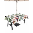 thumbnail image 1 of Outdoor Tablecloth with Umbrella Hole and Zipper, Farmhouse Parrots Rectangle Table Cloth 60x84 Inch Waterproof Tablecloth, Spring Summer Botanical Leaf Watercolor Picnic Table Cover for Patio, 1 of 7