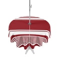 thumbnail image 1 of Outdoor Tablecloth with Umbrella Hole & Zipper, Farmhouse Red Striped Round Tablecloth 54 Inch, Modern Minimalist Stripes Patio Table Cover Waterproof Table Cloth for Picnic/Party, 1 of 7