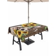 thumbnail image 1 of Outdoor Tablecloth with Umbrella Hole and Zipper, Farmhouse Sunflowers Rectangle Table Cloth 60x102 Inch Waterproof Tablecloth, Western Star Country Bird Pine Cone Picnic Table Cover for Patio, 1 of 7