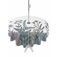 thumbnail image 1 of Outdoor Tablecloth with Umbrella Hole and Zipper, Farmhouse Wildflower Round Table Cloth 54 Inch Waterproof Tablecloth, Spring Summer Watercolor Floral Plant Picnic Table Cover for Patio Camping, 1 of 7