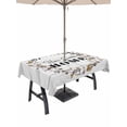 thumbnail image 1 of Outdoor Tablecloth with Umbrella Hole and Zipper, Farmhouse Wreath Rectangle Table Cloth 60x120 Inch Waterproof Tablecloth, Sweet Home Rustic Plants Texture Grey Wood Picnic Table Cover for Patio, 1 of 7