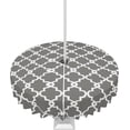 thumbnail image 1 of Outdoor Tablecloth with Umbrella Hole and Zipper Geometric Round Outdoor Tablecloths 60 Inch Outside Table Cloths Grey Moroccan Plaid Patio Table Cloth Cover for Outdoor Tables Picnic Garden, 1 of 5