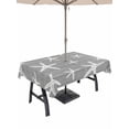 thumbnail image 1 of Outdoor Tablecloth with Umbrella Hole & Zipper, Gery Starfish Coastal Rectangle Tablecloth 60x102 Inch, Summer Beach Nautical Sea Ocean Patio Table Cover Waterproof Table Cloth for Picnic/Party, 1 of 7