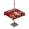 thumbnail image 1 of Outdoor Tablecloth with Umbrella Hole and Zipper, Gingerbread Red Square Table Cloth 60x60 Inch Waterproof Tablecloth, Christmas Winter Snowflake Picnic Table Cover for Patio Camping, 1 of 7